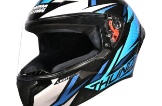 STUDDS Thunder Lightvolt ISI and DOT Certified Full Face Helmet Motorbike Helmet(Black Grey – N1)