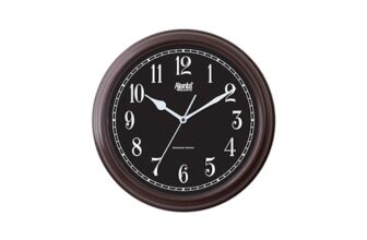 Ajanta 4067 Wall Clock (12.2 Inch / 310mm) – Silent Sweep Non-Ticking Movement – Elegant Brown Home Decor Clock for Living Room, Office, Study