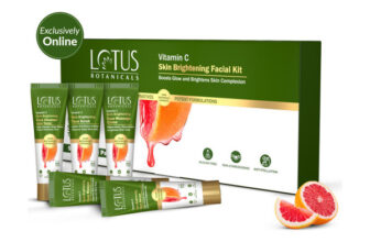 Lotus Botanicals Vitamin C Skin Brightening 5 Step Facial Kit|Boosts Glow & Brightens(48 g)
