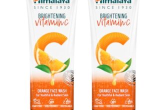 Himalaya Brightening Vitamin C Orange Face Wash | Brightening Face Cleanser | Remove Dull Skin | 100ml (Pack of 2)
