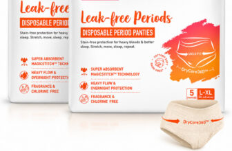 SIRONA Disposable Period Panties – L-XL (36″-44″) | Super Soft & 5X More Absorbent Sanitary Pad(Pack of 10)