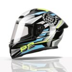 TVS Racing Titan Series Full Face Helmet for Men | Premium Bike Helmets with ABS Shell, UV Paint | Quick Release System | Aerodynamic Design | DOT & ISI Certified (Green, XL)