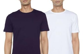 FYLTR Men’s Solid T-Shirt – Half Sleeve | Round Neck | 100% Cotton | Regular Fit T-Shirt (Pack of 2) White and Navy