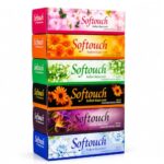 Softouch 2 Ply Facial Tissue Box 100 Pulls Each Pack (200 Sheets) Pack Of 6-600 Pulls Ultra Soft, Highly Absorbent & Skin Friendly Face Tissue Daily Use Tissue Paper (1200 sheets)