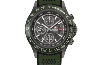Swiss Military Hanowa SMWGO0003441 – Swiss Made Round Olive Chronograph – Watch for Men