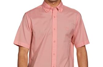 TOMMY HILFIGER Men’s Short Sleeve Regular Fit Shirt,Sunset Peach,S