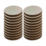 BonKaso Eco-Friendly Disposable Lid Only for 500ml Ripple Paper Food Containers (Container Not Included) | Leak-Resistant Kraft Brown Cover | Pack of 25