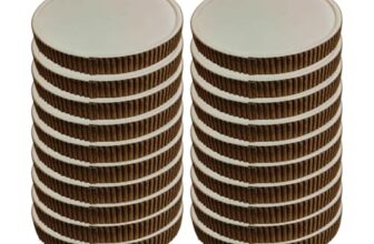 BonKaso Eco-Friendly Disposable Lid Only for 500ml Ripple Paper Food Containers (Container Not Included) | Leak-Resistant Kraft Brown Cover | Pack of 25