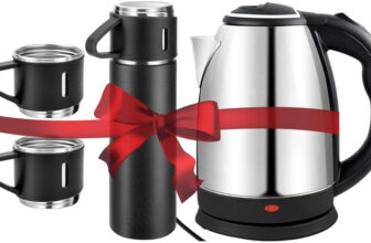Sedoka Electric Kettle & Vacuum Flask Set (500ml,Multicolor) With 3 coffee Mug , Electric Kettle(2 L, Silver)
