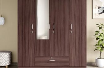 Interio by Godrej EWA 4-Door Wooden Wardrobe with Mirror
