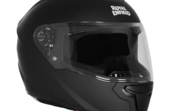 Royal Enfield Full Face Quest Helmet with Visor | ISI &DOT Certified | High Density EPS Liner for Better Impact Absorption | High Impact Grade Thermoplastic Shell | MATT Black (L) 58 CM