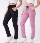 Modeve Solid Women Pink, Black Track Pants