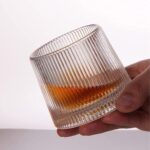 BEDSTEFAR Dancing Whiskey Glass Set of 1 Pcs – 200 ML with Rotable Bottom, Spining Glasses Bar Glass for Drinking Bourbon, Whisky, Scotch, Cocktails, Cognac- Old Fashioned Tumblers (Pack of 1)