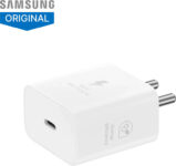 Samsung 25 W Adaptive Fast Charging 3 A Wall Charger for Mobile(White)