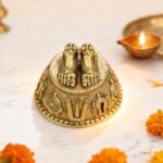 Astroyogi Brass Laxmi Charan Paduka Decorative Showpiece, Religious Spiritual Idol for Puja Room, Gold