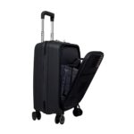 SWISS MILITARY Polypropylene Spectra 8 Wheels 55cm Cabin Trolley Luggage, Hard Case 360° Rotatable Wheels, 15.6″ Laptop Compartment & 3 Dial Lock Suitcase, Travel Bag for Men & Women, Small Black 48L