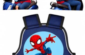 tiny Lijuu Baby & Kids Safety Belt for Two Wheeler, Bike & Scooty | Adjustable Child Safety Harness | Strong Buckle Protection | Comfortable & Secure | 2–12 Years (Spider Blue)