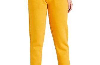 Amazon Brand – Symbol Women’s Jogger Track Pants|Ankle Length|Regular Fit|Fleece (CT-2 Cont_Mustard_S)