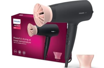 Philips India’s No.1 Hair Styling Brand – Foldable Hair Dryer 2100W, 6 HeatxSpeed Settings Cool Shot Advanced Ionic Care Frizz-Free Shine, ThermoProtect Airflower Attachment, For Indian Hair, BHD356