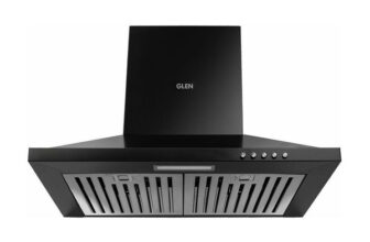 Glen Chimney Mia BLK 60 1100M3 BF LTW 1100 m3/h 60 cm Pyramid 60 cm| Baffle Filter | Low Noise Chimney(Wall Mounted, Black)