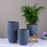 Nurturing Green® Self Watering Plant Pots, 14cm, Set of 10 (Grey)