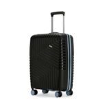 LAttitude By Provogue Core Cabin Suitcase 55cm 20 inch Polypropylene Hard Trolley Bag, 8 Spinner Wheels, Recessed Number Lock, Lightweight Carry-On Luggage for Men & Women Midnight Black/Arctic Blue