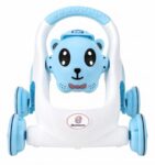 Mommers Baby Walker Musical Push Support Toddler Blue Wheels & Handle, Cute Design Activity Walker, Balanced Wheels, Indoor Play