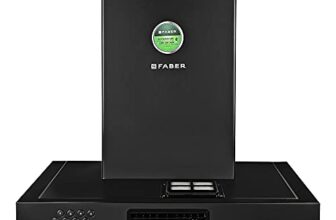 Faber 3 Way suction Chimney with Air purifier & Fan,60 cm,1095 m³/hr (HOOD 3N1 AEROST. SPARK 3D BK FT 60,Baffle Filter,Black)