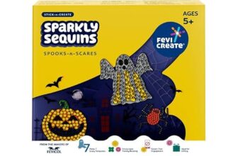 Fevicreate Stick-n-Create Sparkly Sequins Spooks-n-Scares Kit | Sequin Art | Colourful Sequins | Screen-Free Play | Boost Creativity | Gifting | Ages 5+