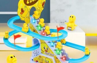 Storio Tweetie Sliding Track Set Toys for Kids – Ducklings Stair Climbing Toys for Kids, Escalator Toy with Lights and Music with 3 Duckling