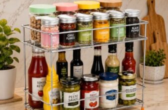 CHHAAP Stainless Steel 2-Tier Countertop Spice Rack with Tiered Shelves for Kitchen Storage