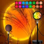One94Store RGB Sunset Projection Lamp, 16 Color LED Night Light with Remote, Sunset Light Projector for Bedroom, Room Decor, Photography, Romantic Ambient Mood Light