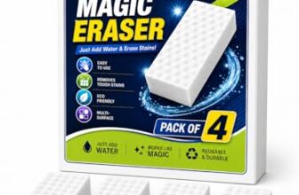 Magic Eraser Sponge for Wall Cleaning, Multipurpose Magic Cleaning Sponge for Kitchen, Bathroom, Tiles, Glass & Home Surfaces, Stain Remover Sponge,(Pack of 4)