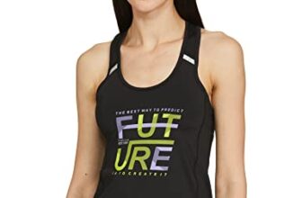Van Heusen Women Proactive Elite Mesh Panel Racerback Tank Top – Super Stretch, Round Neck_88203_Black_L