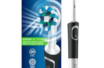 Oral-B Vitality Rechargeable Rotating Electric Toothbrush for Adults | 2 Brushing Modes (Daily & Sensitive) | 2-Min Timer with Quadpacer | 2-Year Warranty & IPX7 Water Resistant | Round Brush Head (Black)