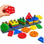 EITHEO Geometric Angle Blocks for Kids | 26 Pcs Montessori Sorting & Stacking Educational Toy | Colorful Shape Sorter Puzzle 1-3 Years | Learning Activity Toy for Boys & Girls