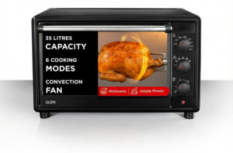 Glen 35-Litre Oven Toaster Grill OTG OTG -35 L Motorized Rotisserie, Convection Fan, 2100W – Black (SA5035BLRC), Black