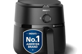 PHILIPS Air Fryer NA120/00, 4.2 Litre, Large, 100% Food Safe | uses up to 90% less fat, with Rapid Air Technology