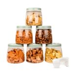 FLAIR Cubics Airtight Food Storage Containers Set of 6 (1000ml each) with Spoon – Green, BPA-Free, Transparent, Durable & Space-Saving Jars for Kitchen, Pantry, Snacks, Grains & More