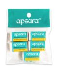 Apsara Non-Dust Erasers | Clean, Dust Free & Good Erasing | Soft Erasers | use for School, College & Artist Student | 5 Pcs Pouch
