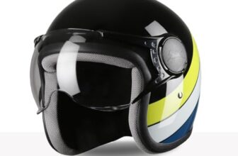 TVS Cruisetown Open Face Helmet | Half Face Helmet for Riders | ISI & DOT Certified | Premium Protection for Men & Women | Comfortable, Durable & Lightweight Design with Visor (Black & Lime/M)