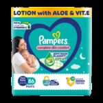 Pampers Complete Skin Comfort with VitaminE & Aloe Vera Lotion Pant Diapers – New Born(86 Pieces)