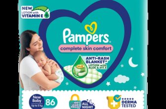 Pampers Complete Skin Comfort with VitaminE & Aloe Vera Lotion Pant Diapers – New Born(86 Pieces)