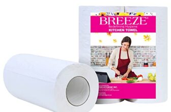 BREEZE BRE026 2 Ply Kitchen Tissue Paper Roll Multipurpose Use Towel Made of Natural Fibers Highly Absorbent & Extra Soft (Pack of 2, 80 Pulls Per Roll)