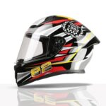 TVS Racing Titan Series Full Face Helmet for Men | Premium Bike Helmets with ABS Shell, UV Paint | Quick Release System | Aerodynamic Design | DOT & ISI Certified (Red, L)