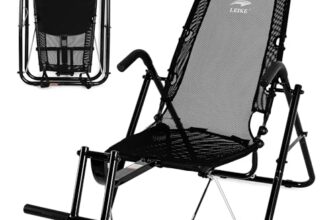 leikefitness Ab Exercise Chair Core Strengthening Lightweight Foldable Sport Abdominal Exerciser Strength Training Inversion Equipment (Black)