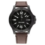 Tommy Hilfiger Black Dial Brown Colour Leather Strap Analog Watch for Men-TH1710530