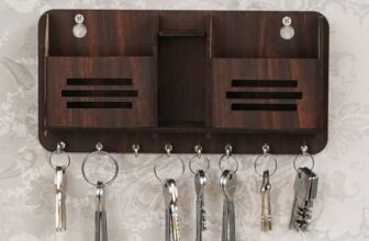 Khushansh Crafts Wood Key Holder (8 Hooks, Multicolor)_3line 2box sk