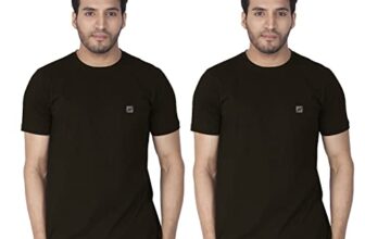 Lux Nitro Pack of 2 Men’s Round Neck Solid Tshirt Black