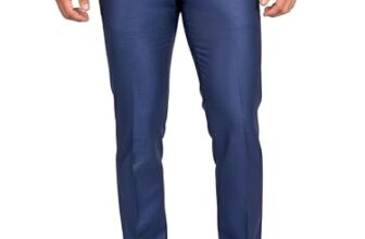 VASTRAMAY Men’s Navy Blue Silk Blend Men’s Pant